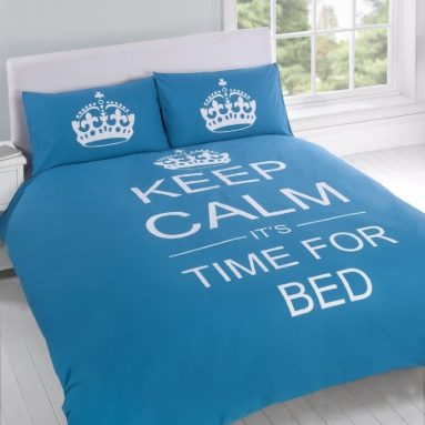 KEEP CALM ITS TIME FOR BED cotton reversible comforter cover