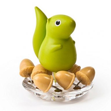 Decorative Push Pins Holder Squirrel and Acorn