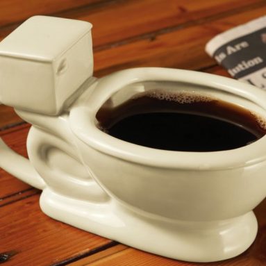 White Ceramic Coffee Toilet Mug
