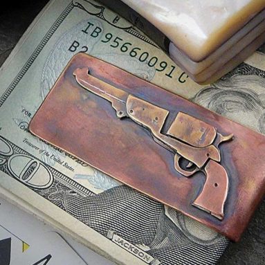 Money Clip with Colt Revolver Gun Design