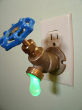 Green LED Faucet Valve night light