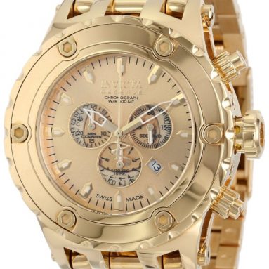 Invicta Mens Subaqua 18k Gold Ion-Plated Watch