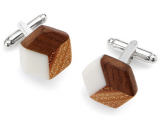 wood isometric cufflinks