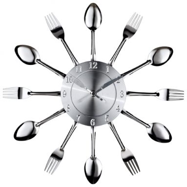Fork and Spoon Wall Clock Color