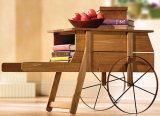 Wooden Wheelbarrow Side Table