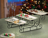 Sleigh Plate Rack With Serving Trays
