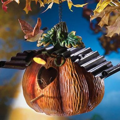 Pumpkin Solar Birdhouse
