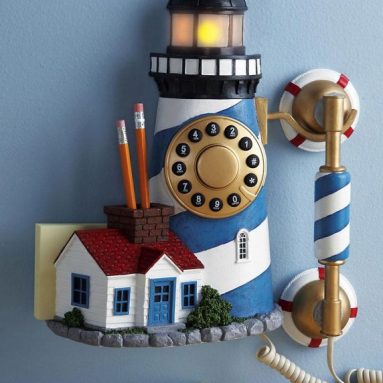 Lighthouse DÃ©cor Corded Wall Phone