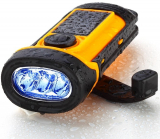 Waterproof Hand Crank and Solar Flashlight