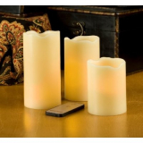 Ivory Pillar Candles with Remote Control