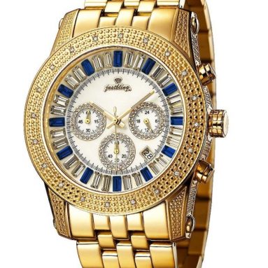 83% Discount: “Krypton” Gold Blue Diamond Watch