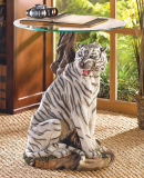 Tiger Glass Top End Table