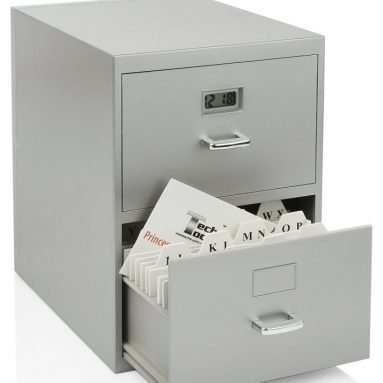 Miniature File Cabinet for Business Cards