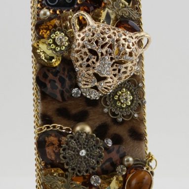 3D Swarovski Leopard Casefor iphone 5